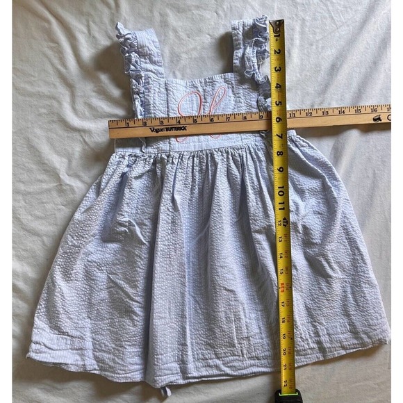 Stellybelly Baby Girls Fit & Flare Dress Light Blue Square Neck Button Ruffle 2T - Picture 4 of 8